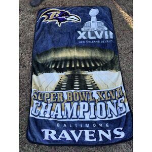 Baltimore Ravens Super Bowl XLVII Champions Blanket‎ New Orleans 2013 Super Bowl